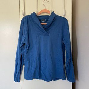 LL Bean Women's Blue V-neck Sweater, Size XL